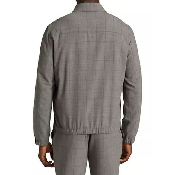 Theory M0371403 Mens Sz S Charcoal Plaid Zerega Wool Blend 2-Way Zip Jacket $495 - Picture 11 of 12